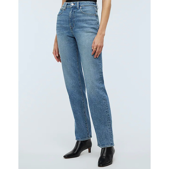 NEW Madewell The Petite 90s Straight Jean Rondell Wash Crease Relaxed US 23 P - Picture 2 of 16
